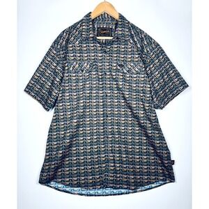 Howler Bros H Bar B Snap Shirt Mens XL Brown Camper Cactus Desert Print Western